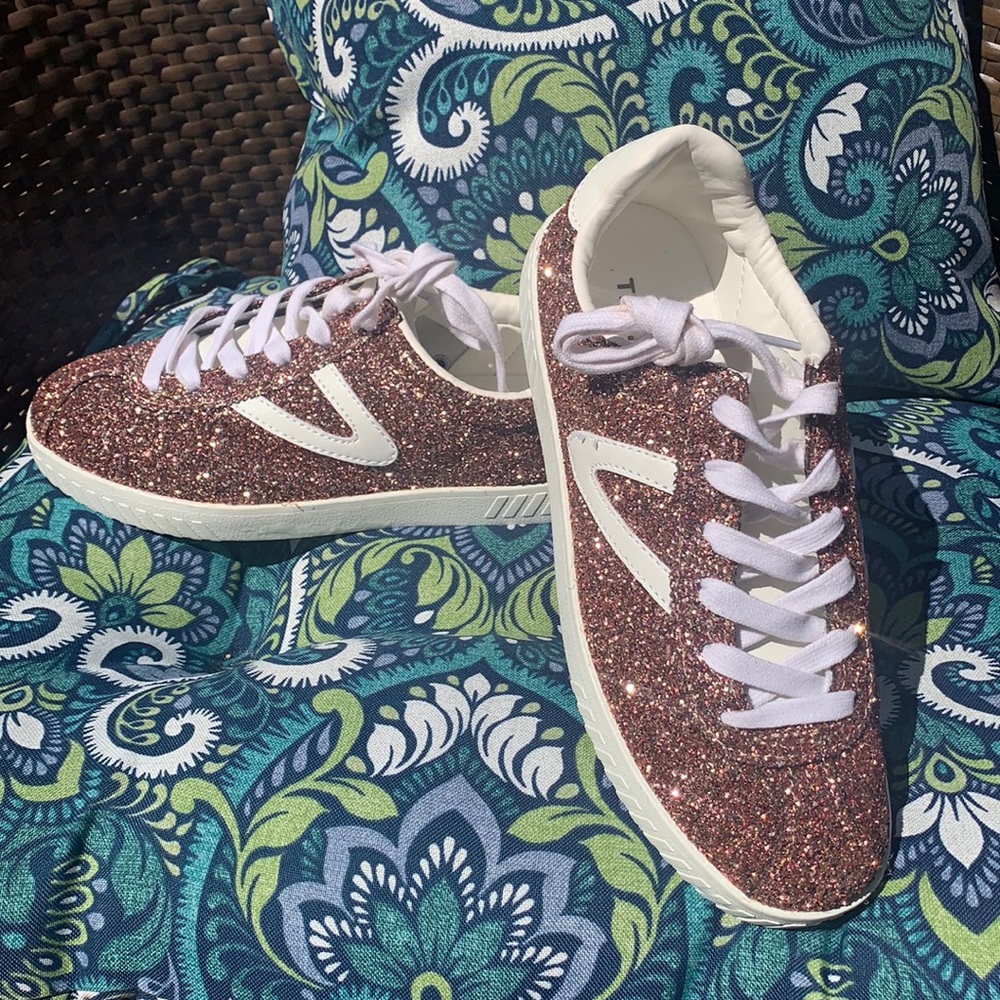 Tretorn Camden5 pink glitter/sparkle.Sz 8. NWT